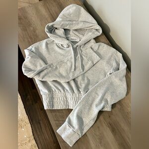 TALENTLESS Women’s Light Gray Cropped Hoodie, Excellent Condition Size S